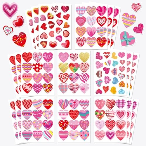 336 PCS Valentines Stickers, Valentines Heart Stickers for Kids Valentines Day