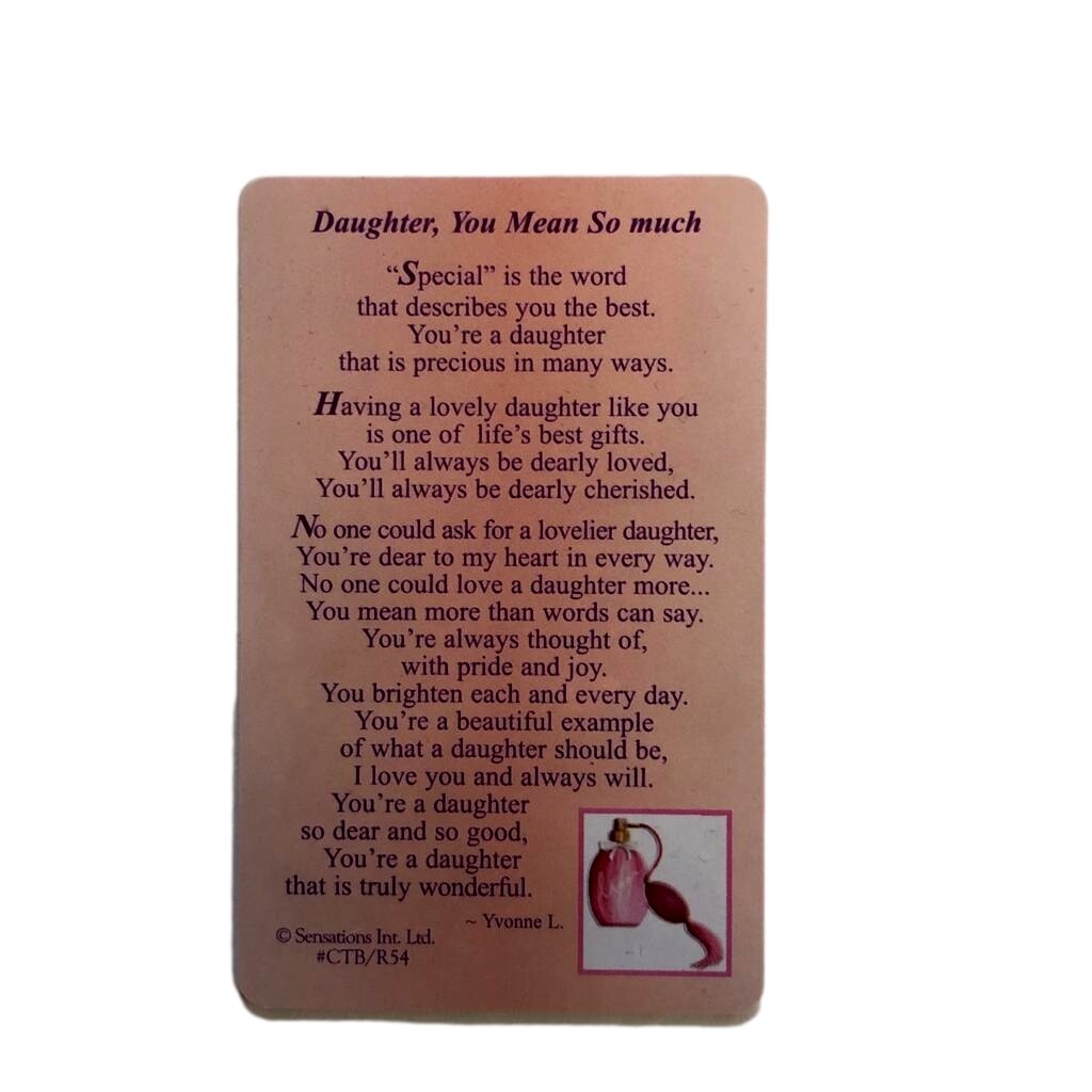 Daughter You Mean So Much’ Sentimental Keepsake Wallet / Purse Card Sensations