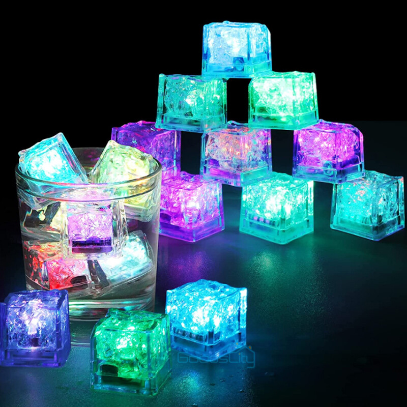 Lot Light Up Ice Cubes for Drinks Multi-Color LED Ice Cubes for Ice Cube Light
