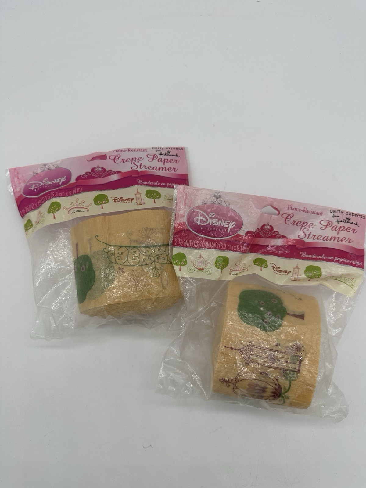 VTG 2 packs Disney Princess Crepe Paper Streamers Beige Hallmark Party