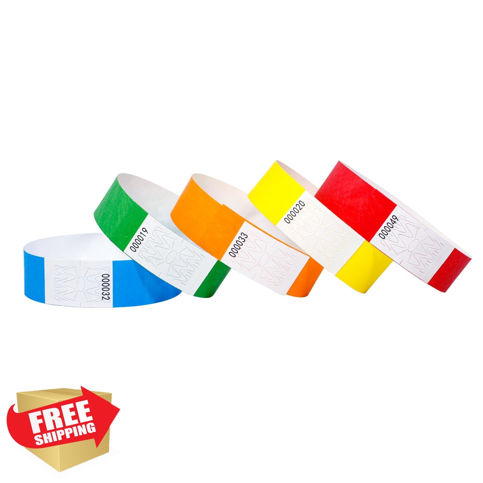 IDwrists Assorted paper wristbands 500 pcs