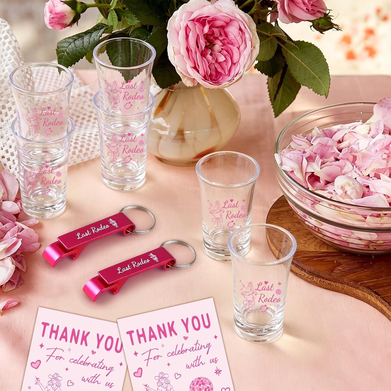 “Last Rodeo” Bachelorette Party Favors Shot Glasses, Bottle Openers, Cards NEW
