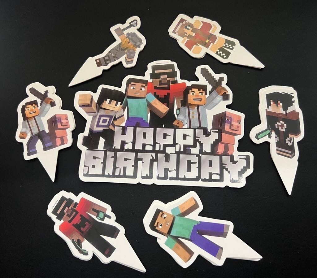 *25pcs MINECRAFT CAKE TOPPERS and CUPCAKE TOPPERS for birthday party