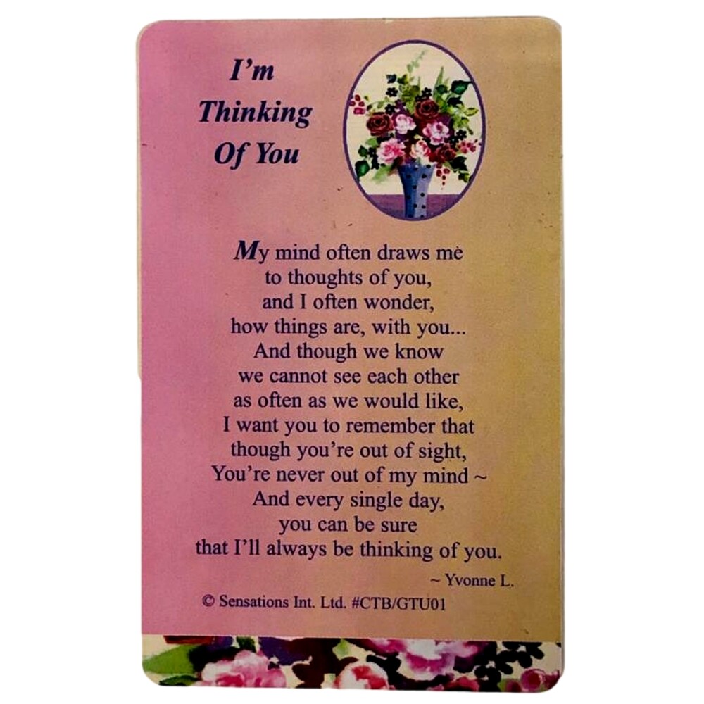 Im Thinking of You Sentimental Keepsake Wallet / Purse Greetings Card Waterproof