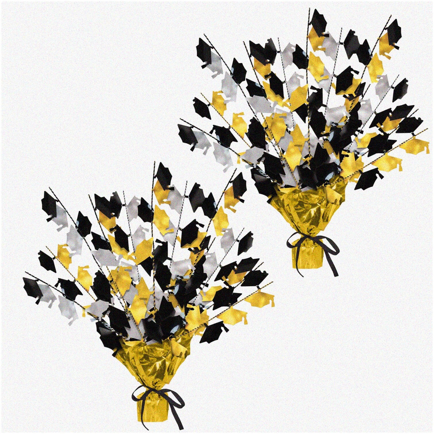 Graduation Centerpieces 15in Metallic Cap Decor