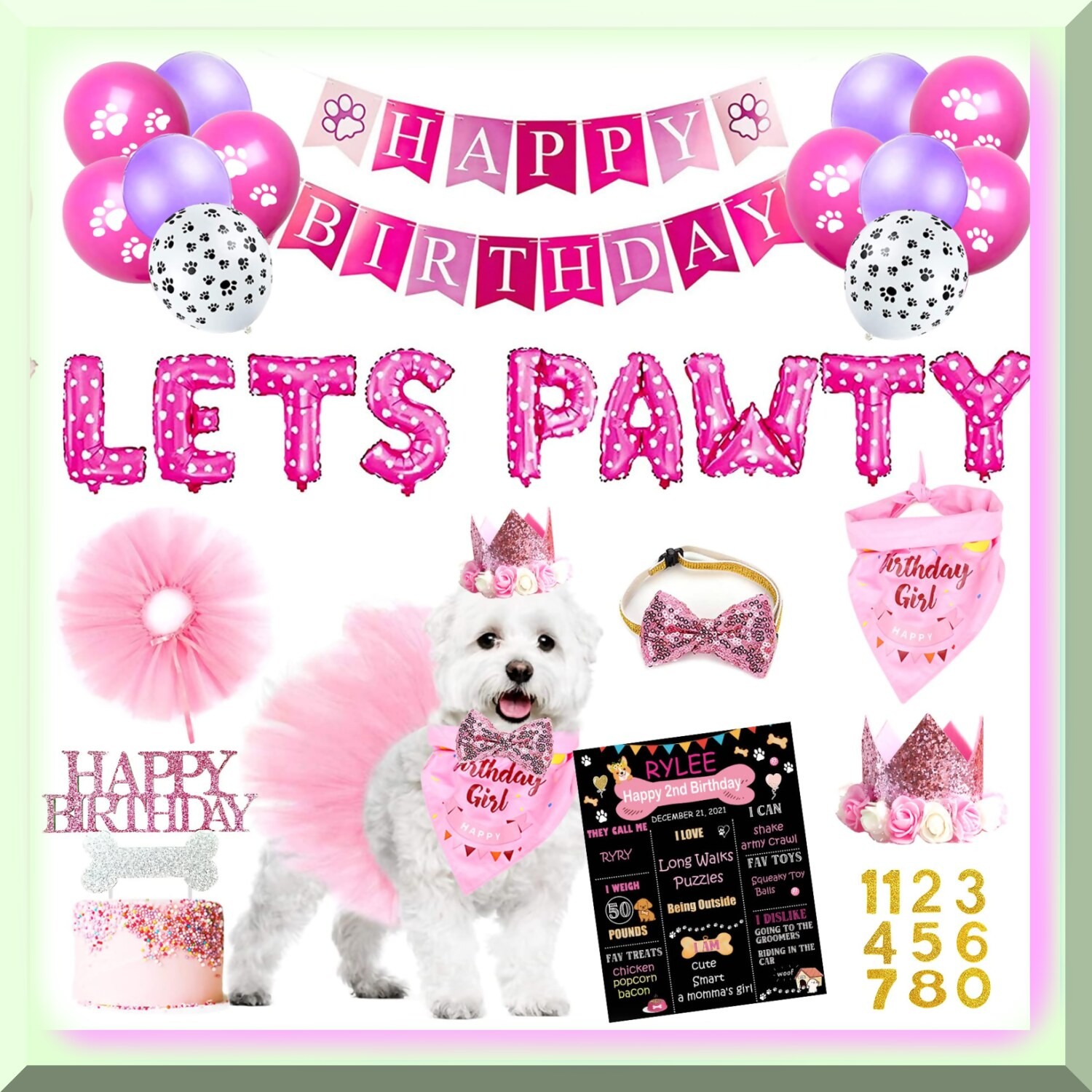 Dog Birthday Decorations and Balloons Pack