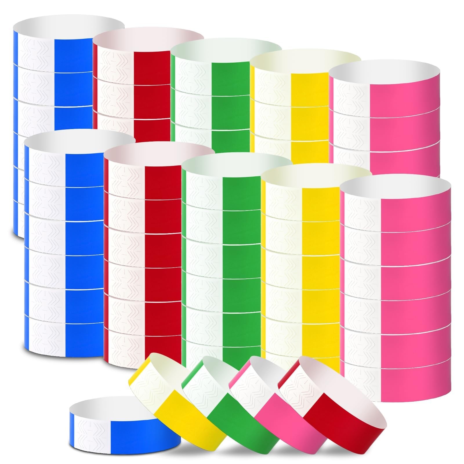 2000 Pcs Paper Wristbands for Events Waterproof Neon Colored Wrist Bands Adhe…