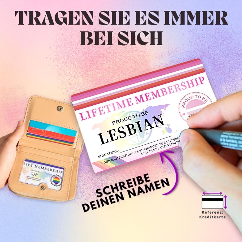 1/3pcs Lesbian Pride Lifetime Membership Card Vibrant PVC Party ID with Respect♤