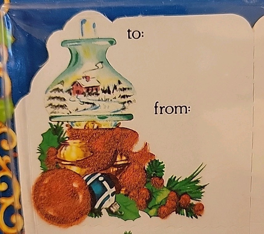 LOT of 2 VTG 24 Velvet Touch Holiday Classic Christmas Gift Tags 1984 Peck NOS