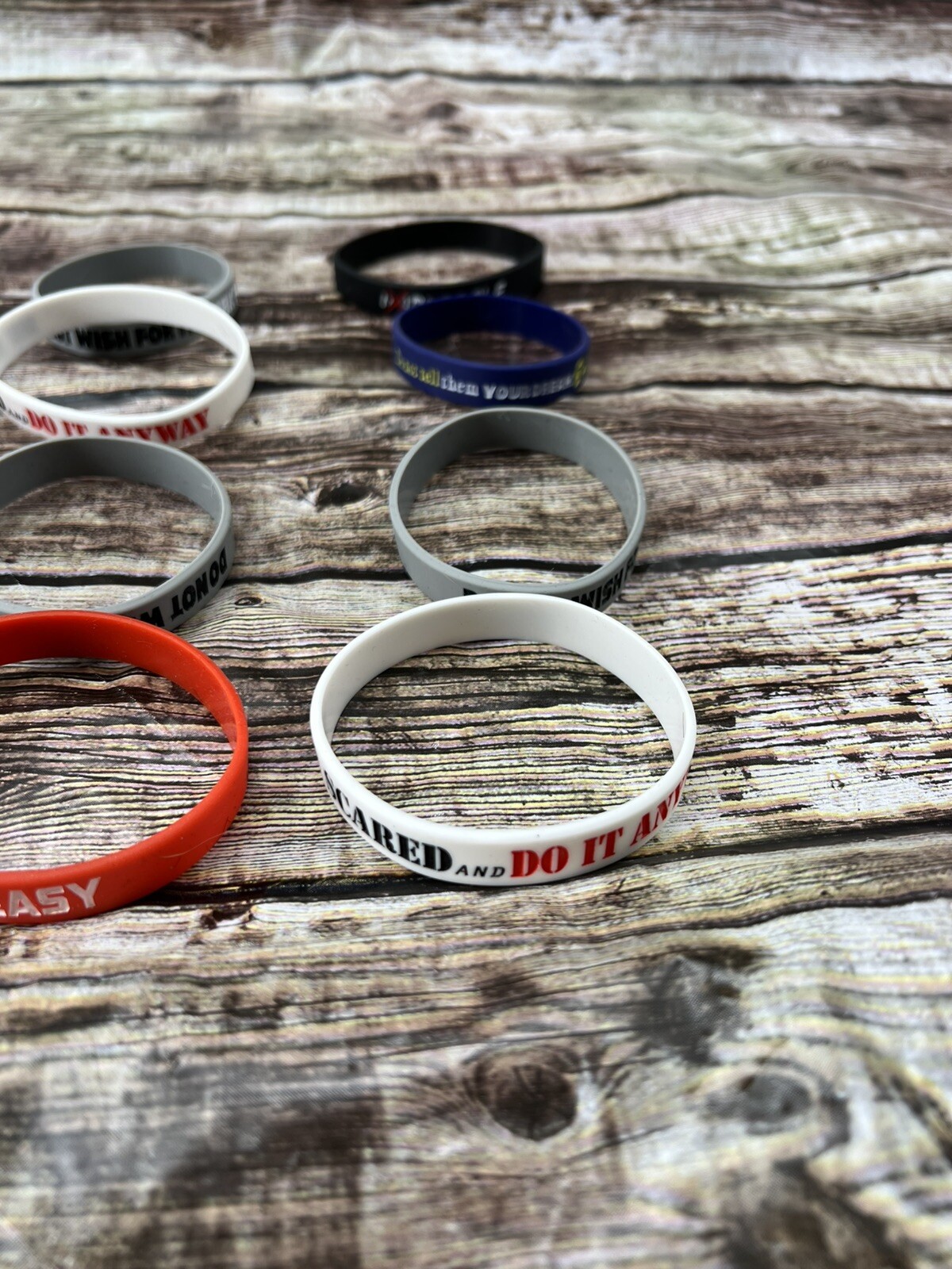 12 Pack Motivational Wristbands for Men, Women & Teens, 12X8” Silicone Bracelets