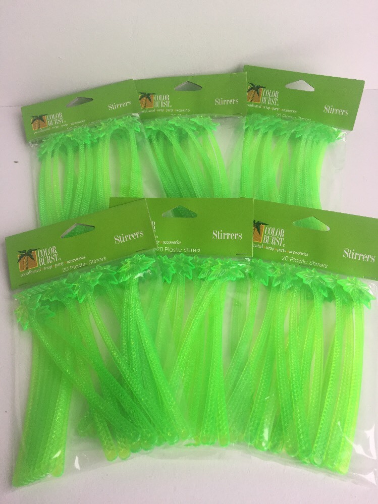 HUGE Lot Of 480 Palm Tree Drink Stirrers 5 3/4″ Long Swizzle Sticks Stir Sticks