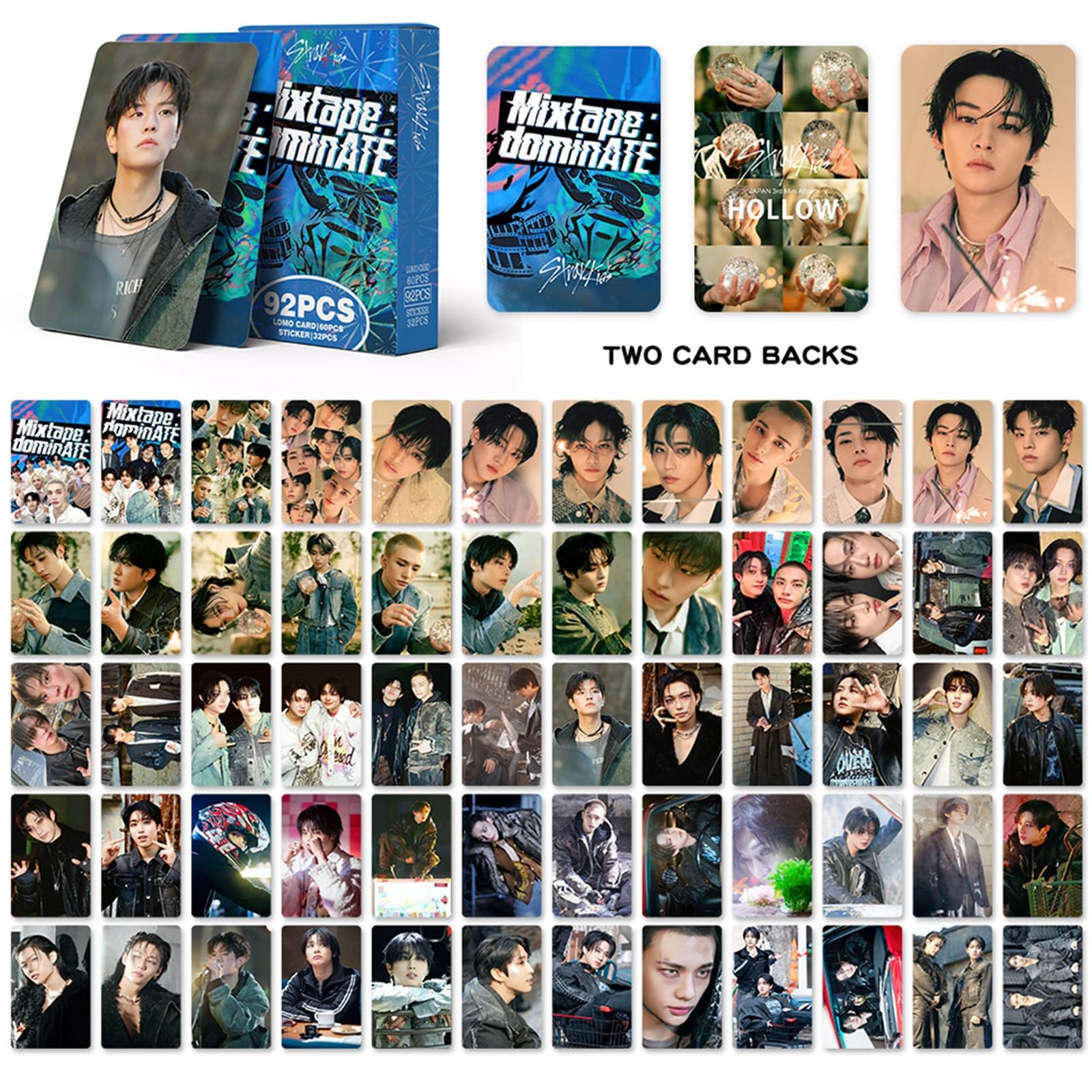 KPOPBP 60 PCS Mixtape Dominate Album Photocards 3.5 x 2.5 x 0.75 inches, Blue