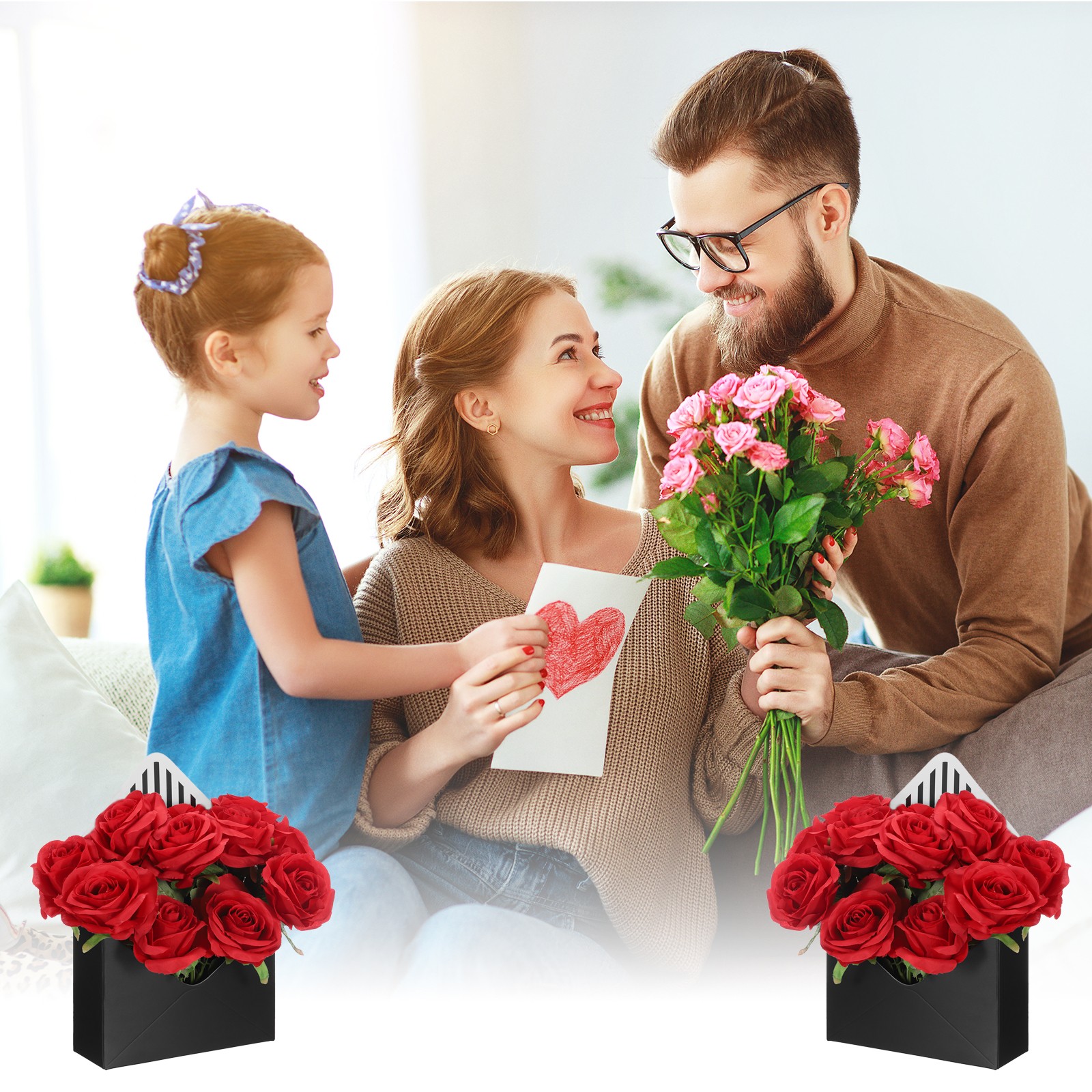 Florist Bouquet Envelope Box, 20 Pack, Black