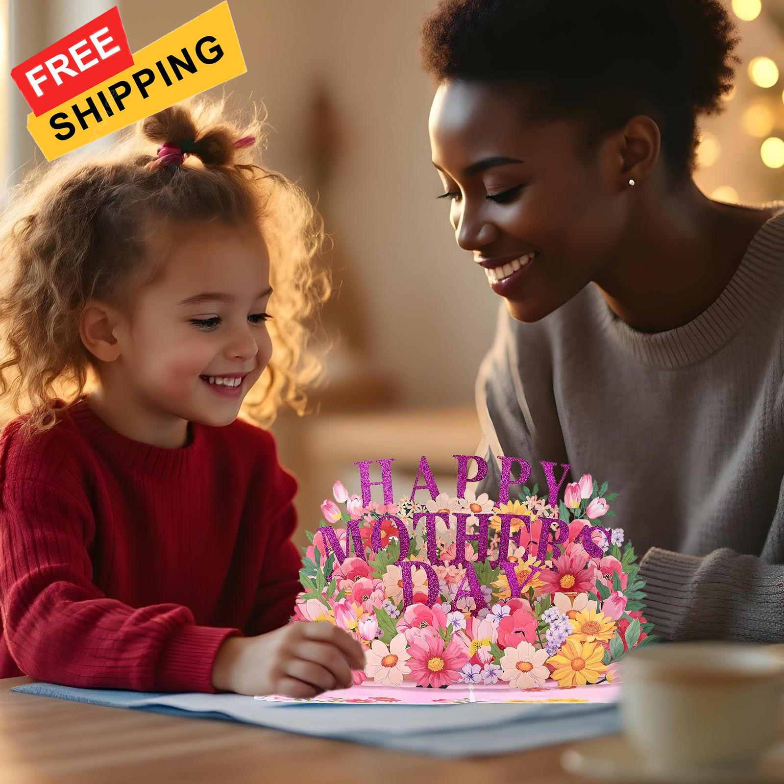 Yeomant 3D Mothers Day Card, Happy Mother’s Pop Up 8”x6”, Colorful