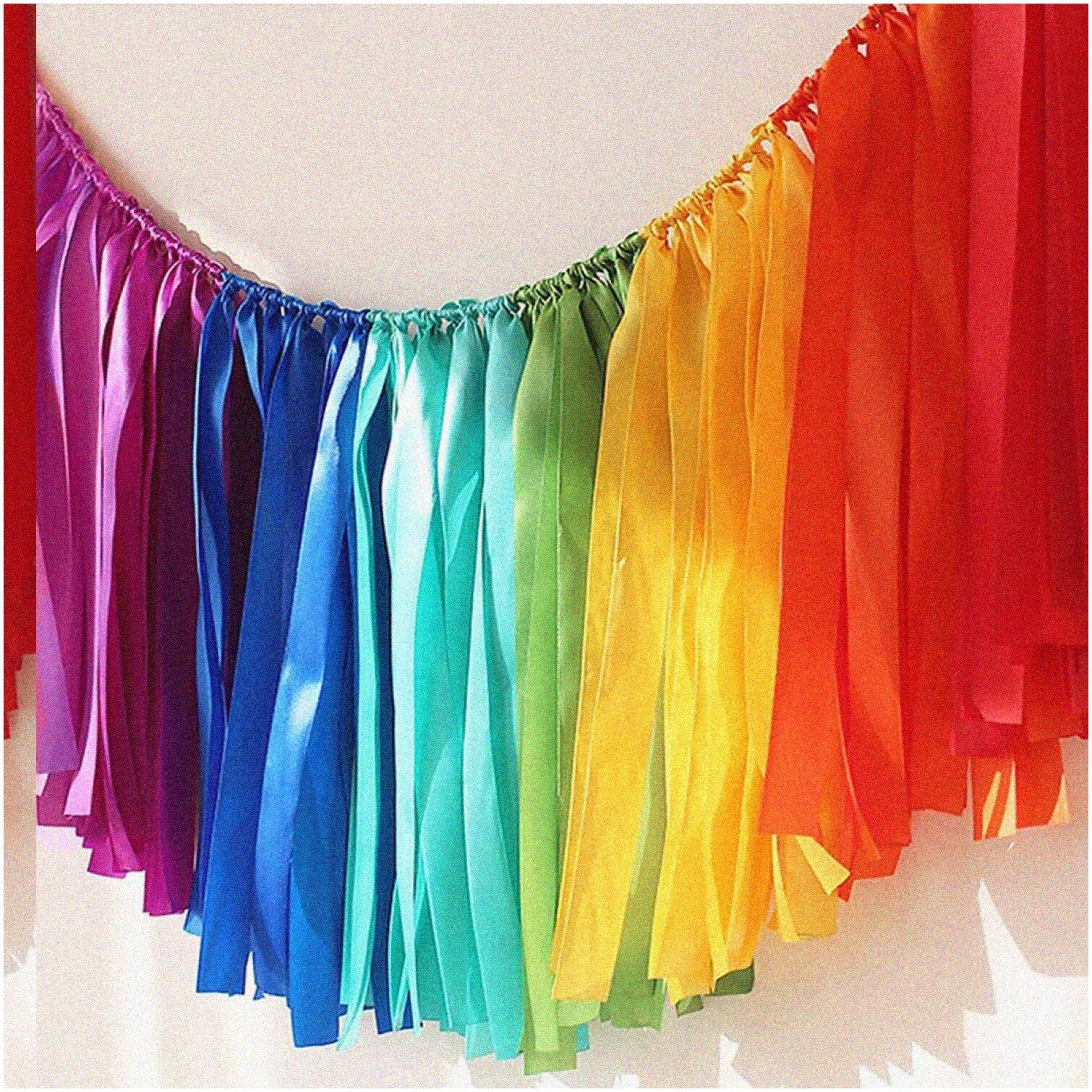 Colorful Ribbon Garland for Celebrations