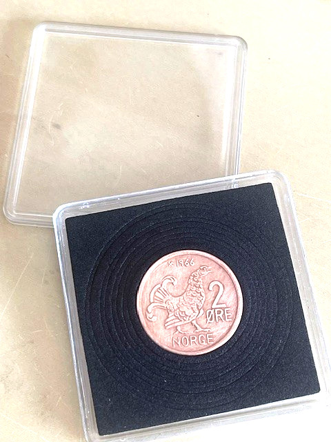 Unusual 60th Birthday Gift-1966 NORWAY Birth 2 Ore coin – Present.