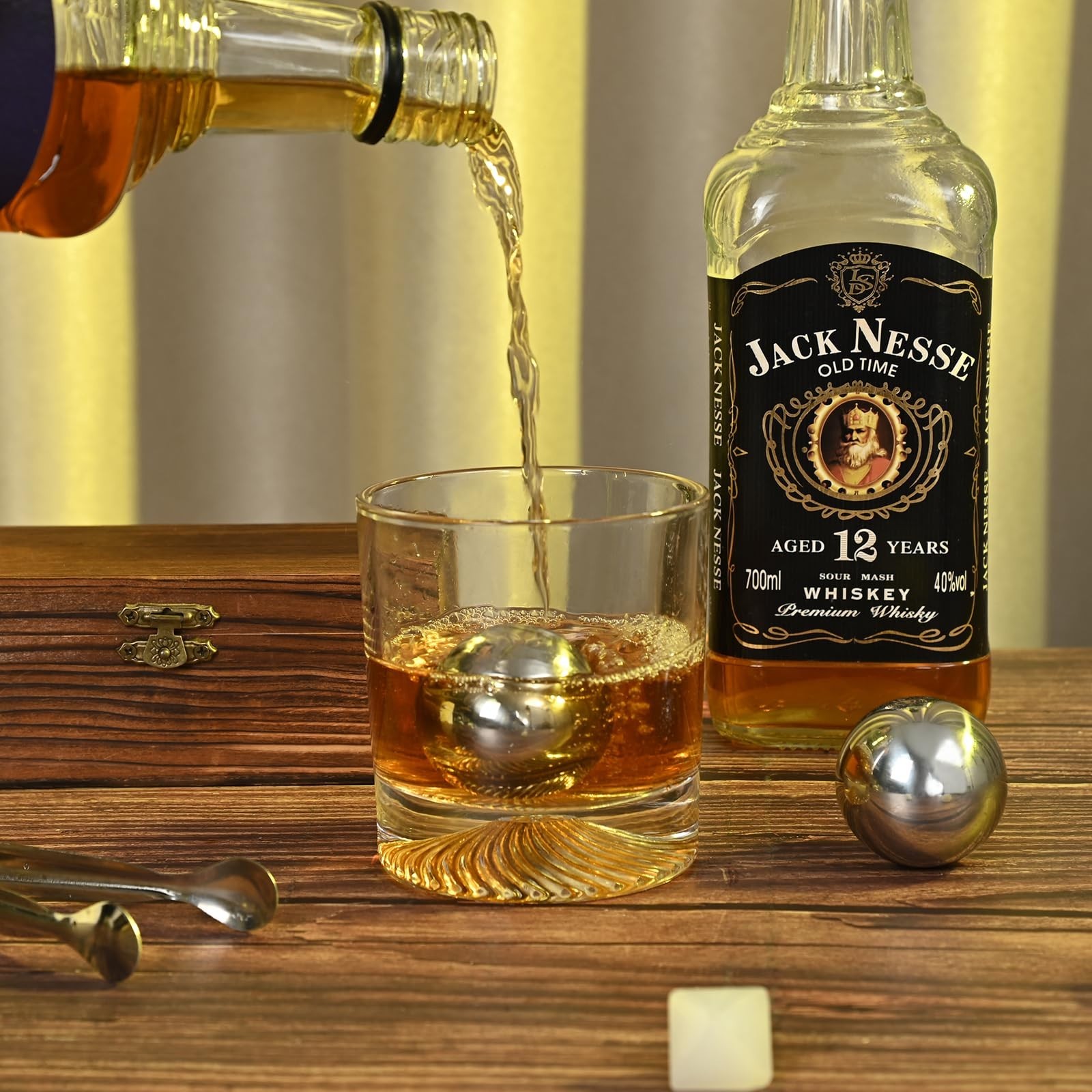 EooCoo Stocking Stuffers for Men, 6 Pack Reusable Whiskey Stones Set, Stainle…