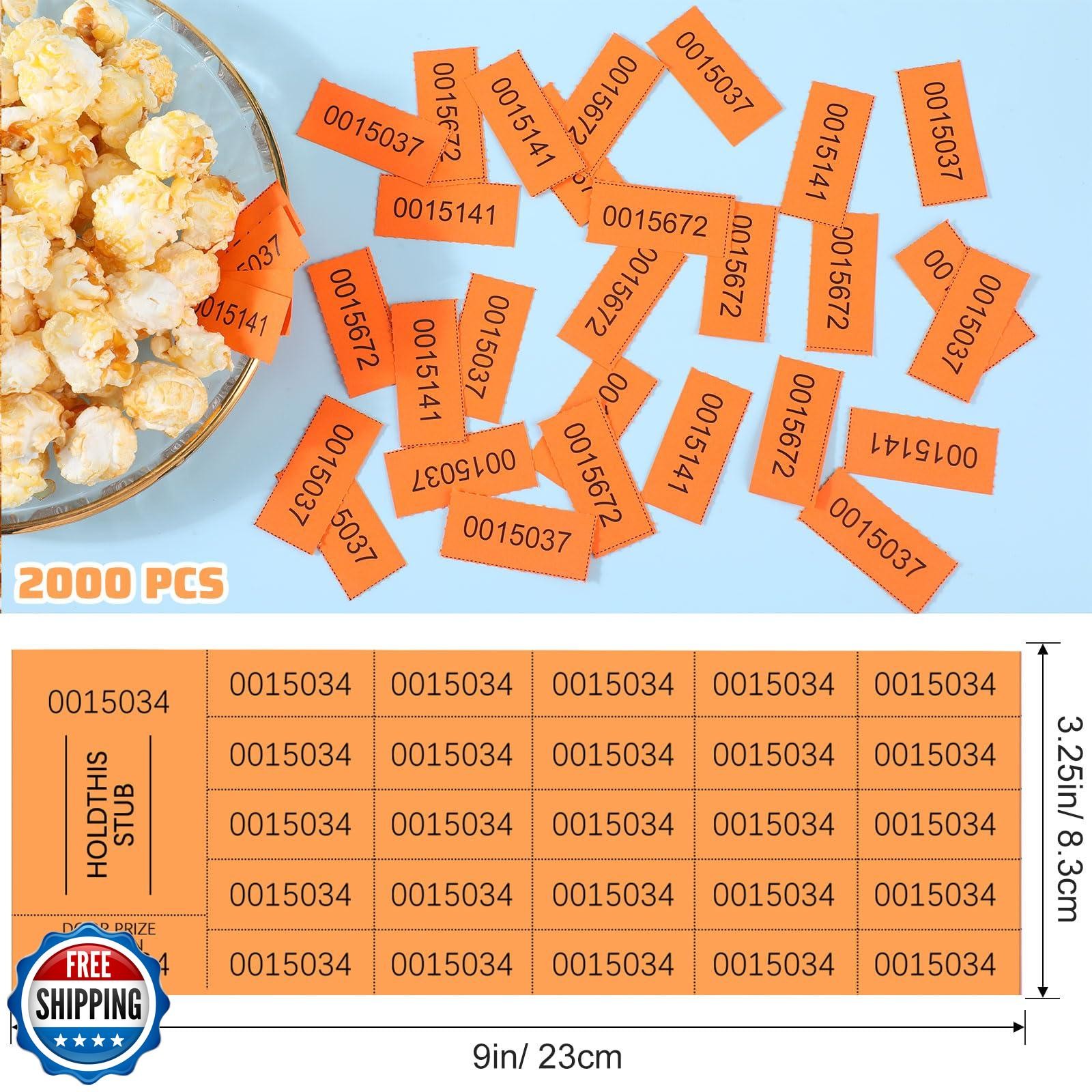 Kosiz 2000 Sheets Raffle Ticket 25 Bid Chinese Auction Tickets Tricky Tray Ba