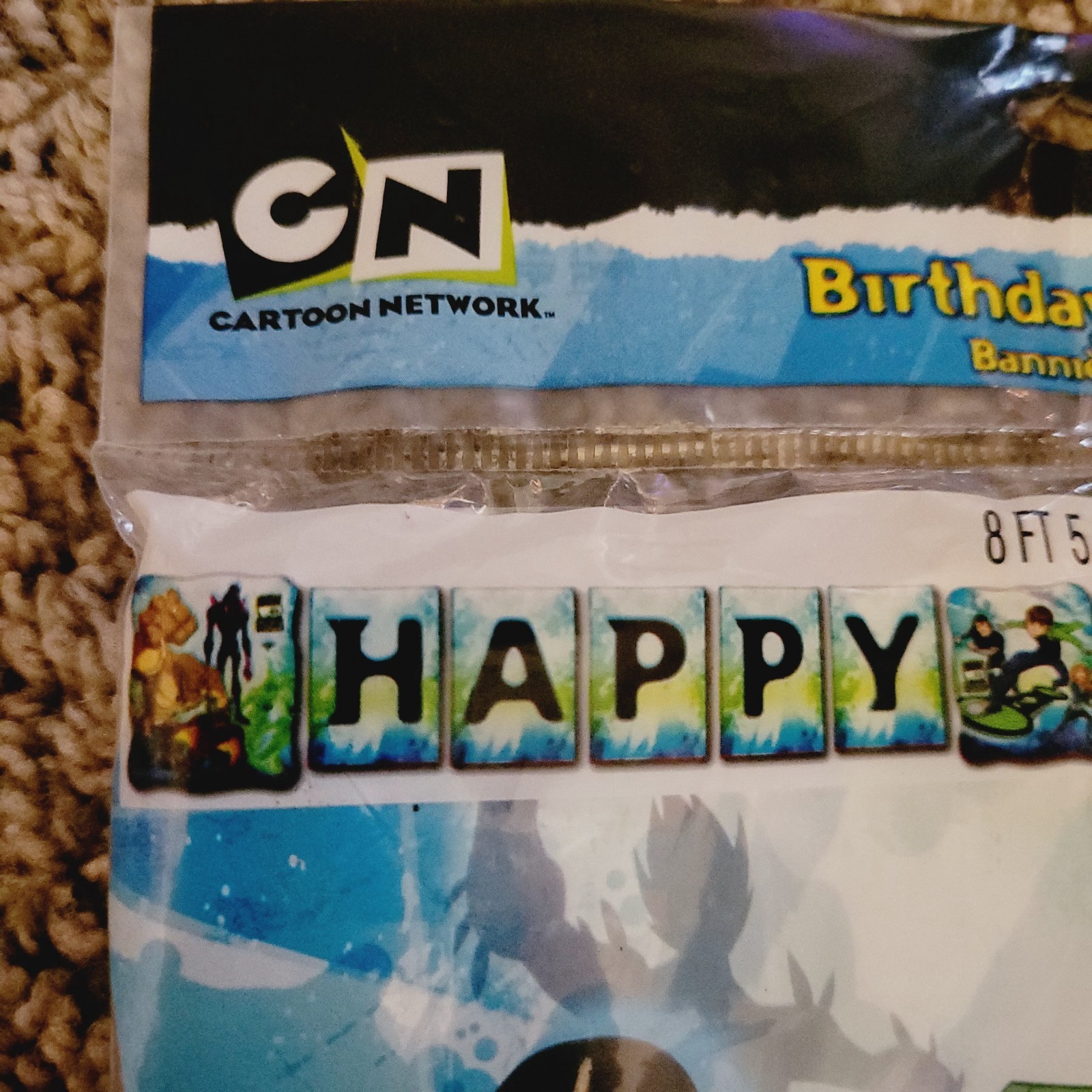 Lot 2 Cartoon Network BEN 10 ALIEN FORCE Happy Birthday Banner 8ft Decorations