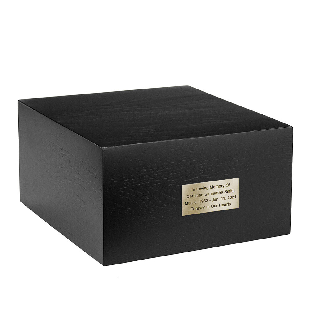 Wooden casket Adult Cremation Urn For Ashes with Cracked Hearts on the top .