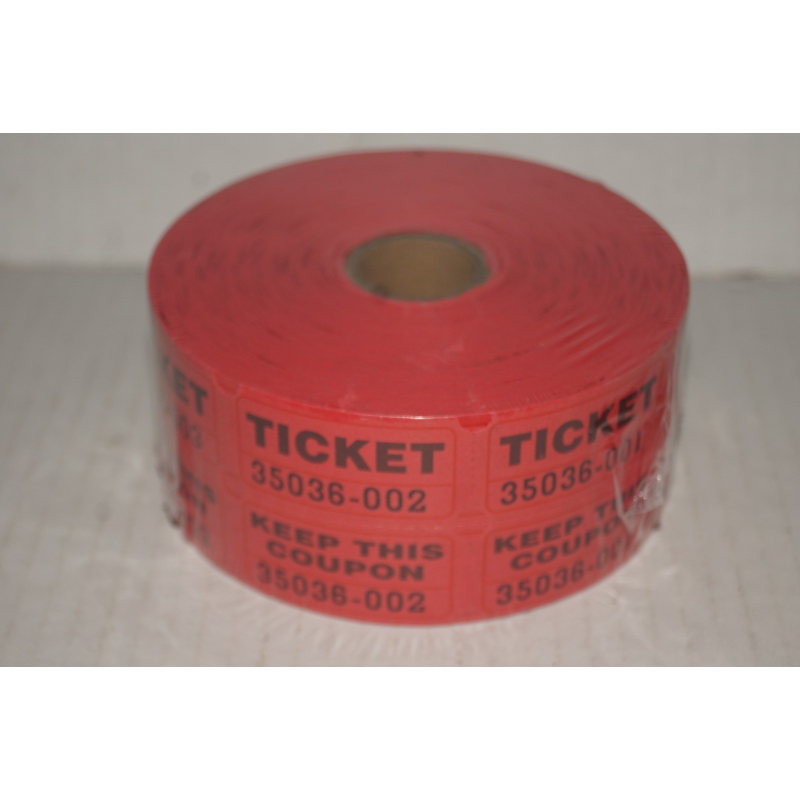 Roll of 2000 Red Double Stub Raffle Tickets Split the Pot 50/50 NEW