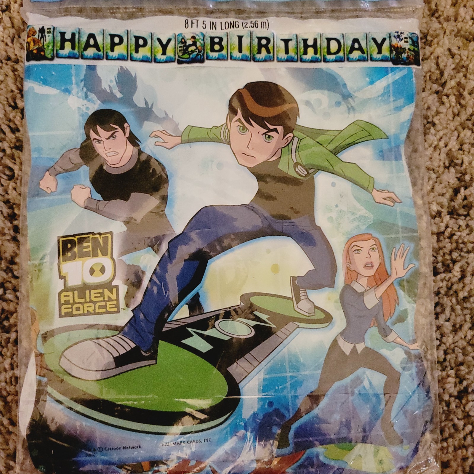Lot 2 Cartoon Network BEN 10 ALIEN FORCE Happy Birthday Banner 8ft Decorations