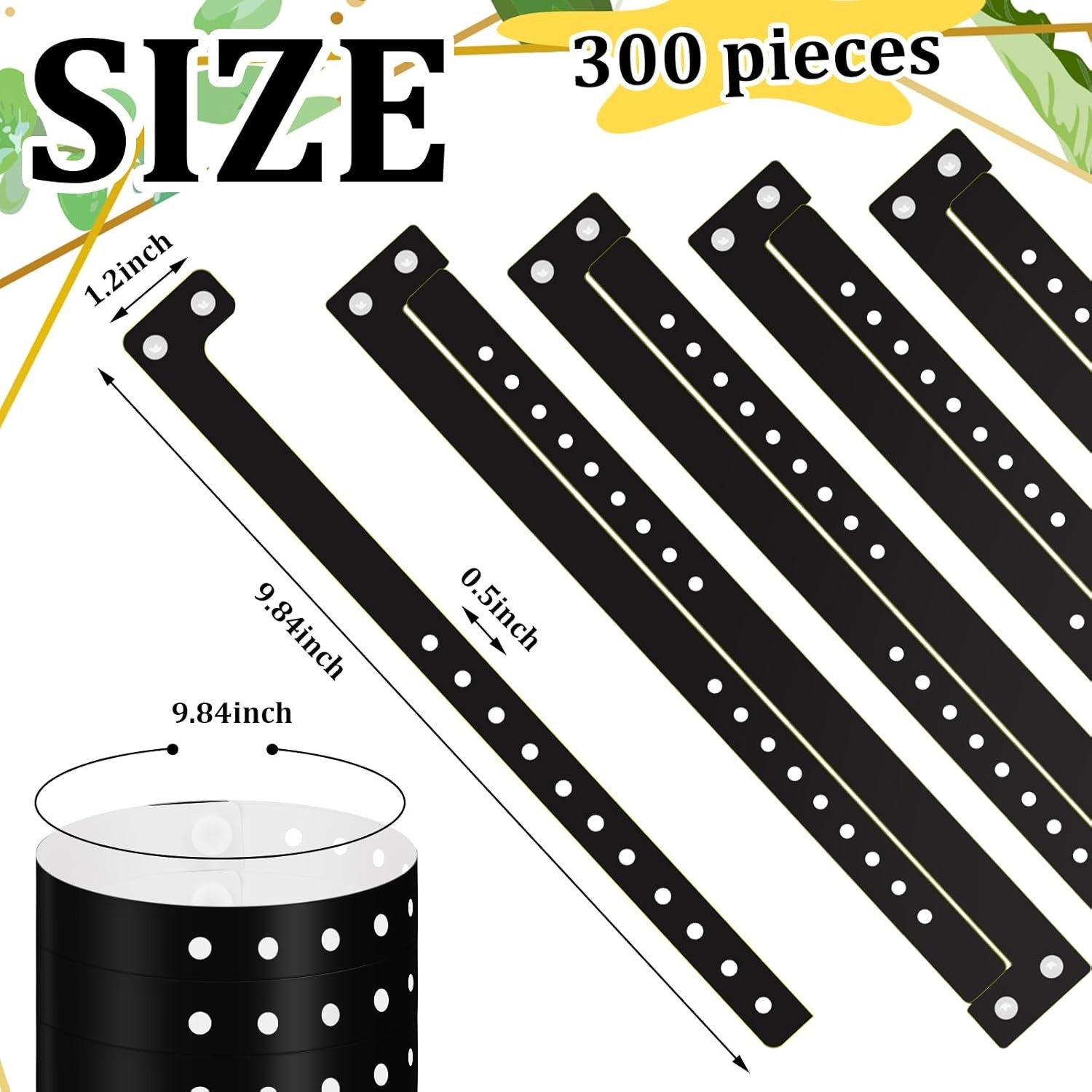 300 Pcs Black Plastic Wristbands for Events Vinyl Wristband Plastic Bracelet …