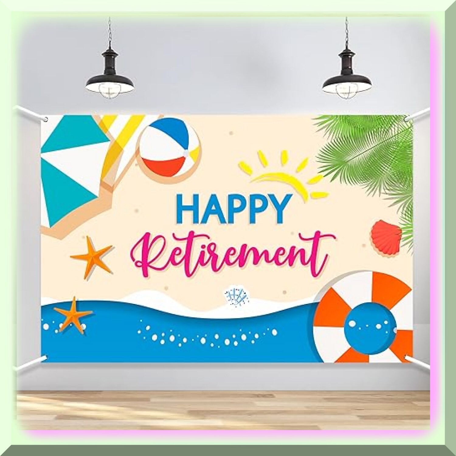 Retirement Celebration Backdrop Banner Polyester