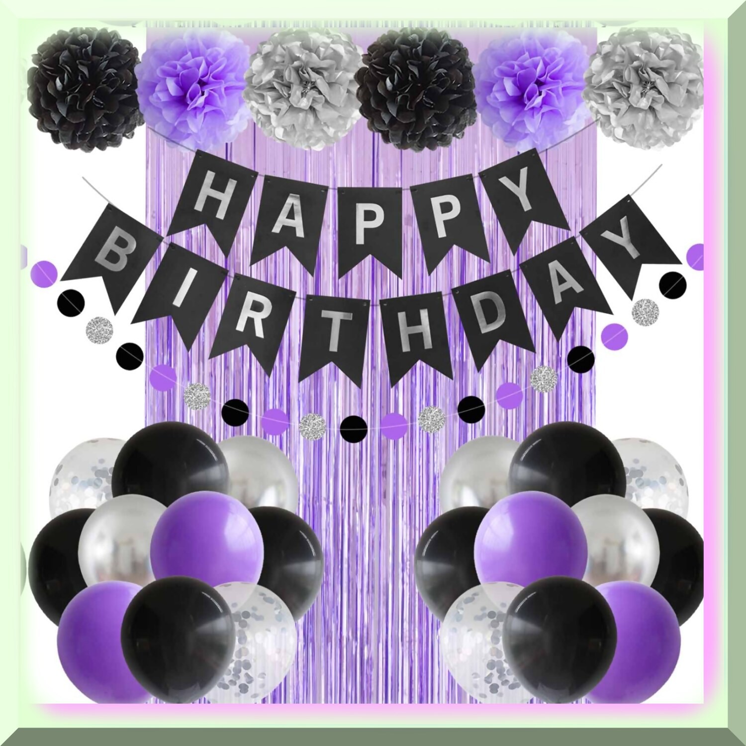 Unisex Birthday Party Decor Set with Balloons and Banner