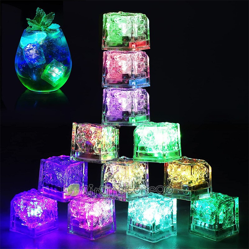 Luces Led en Cubos de Hielo para Fiestas, Bares Bodas Club 12Packs reutilizables