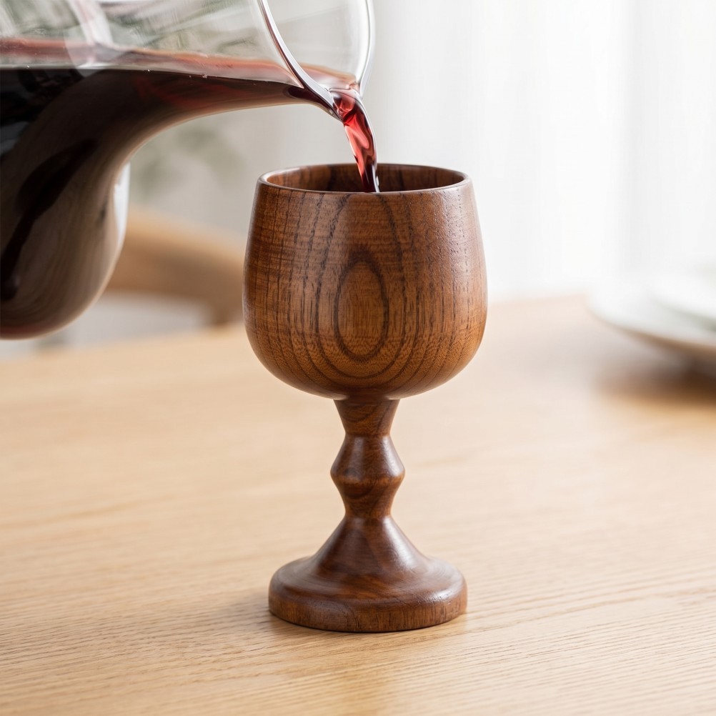 2 Pcs Wine Glasses Wood Goblet Mixed Drinkware Cocktail Wooden Cup