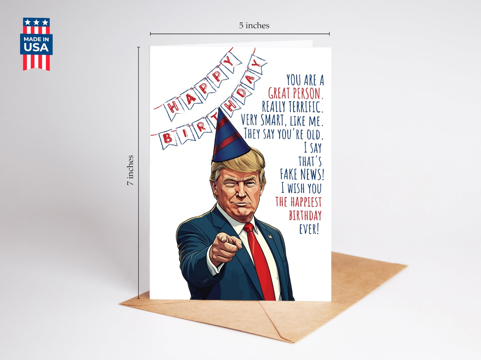 Funny Trump Birthday Card for Women Men – Humorous Donald Gift