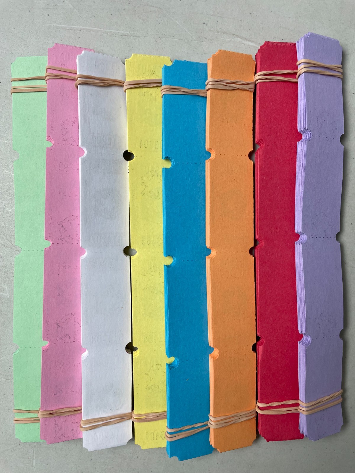 Star Raffle Tickets Package of 500 Single Stub 1/4 Roll Folded Flat Carnival