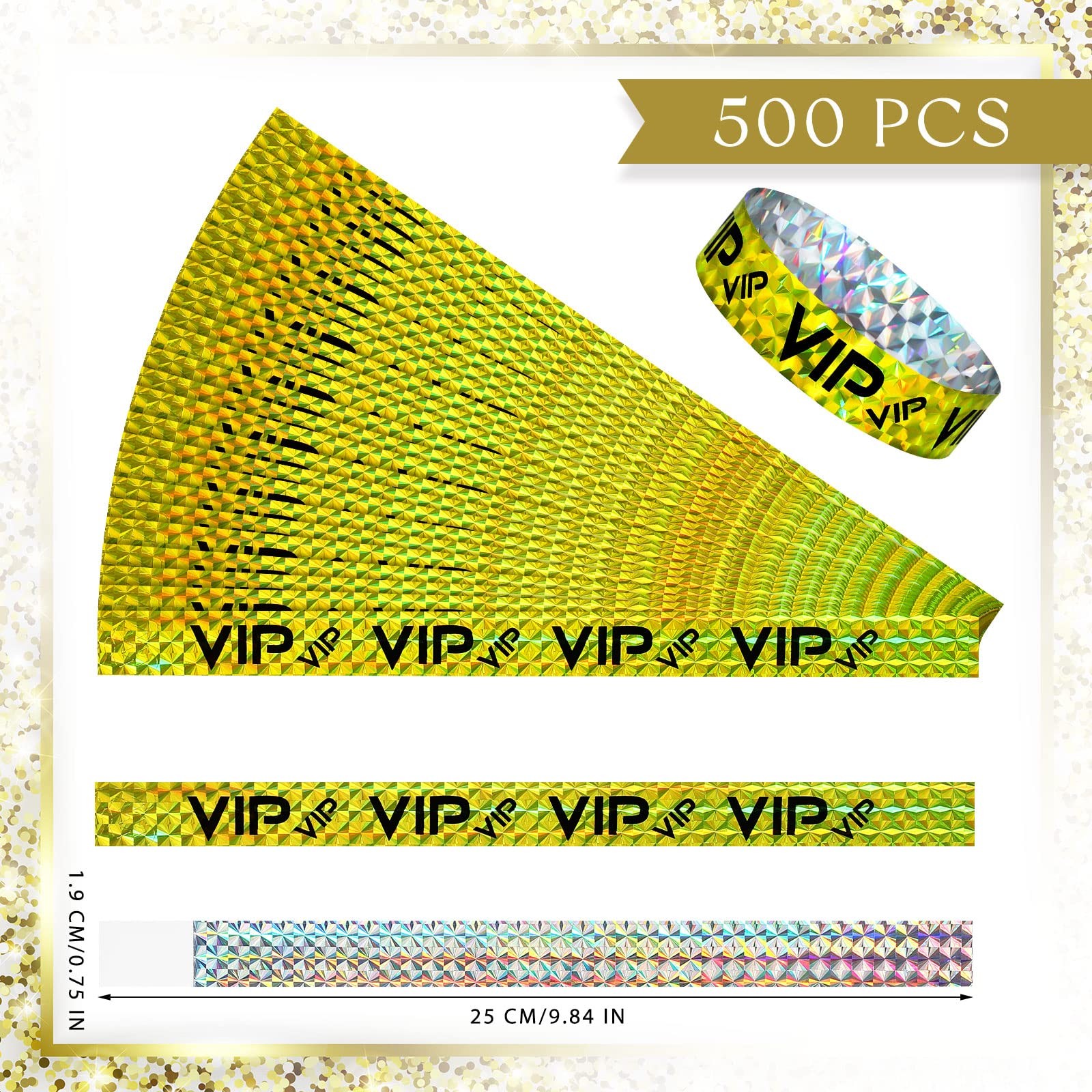 Teling 500 Pack VIP Plastic Wristbands Party Wristbands for Events VIP Custom