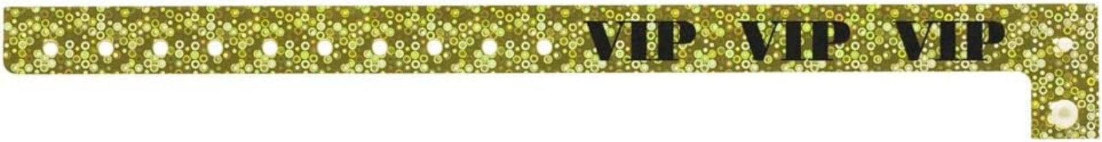 500 Holographic Gold VIP Plastic Secure Snap Wristbands – 5/8″ x 10″ – Adjus…