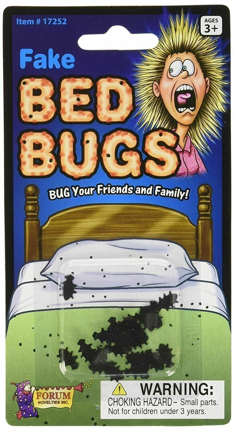2 Packs FAKE BLACK BED BUGS Tiny Mini Tick Prank Joke Gag Gift House Bedding