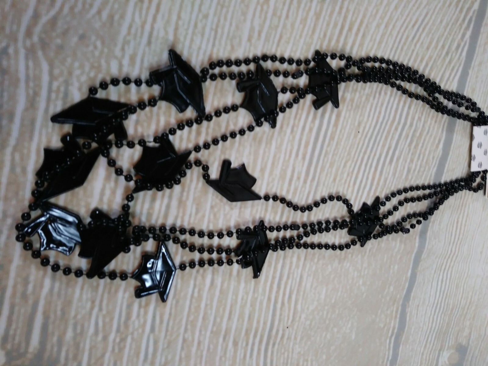 New! 4 pack Graduation Charm Bead Necklaces Cap Black 33″ Party Favor Senior