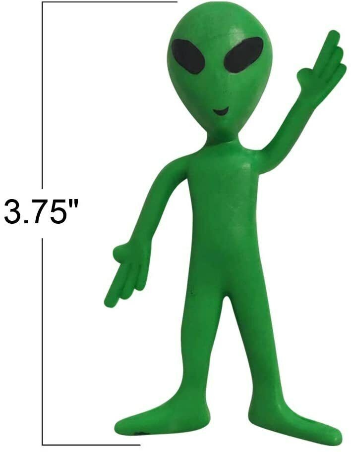 60 Green Alien Action Bendable Figure Outer Space Rubber Toy Area 51 (5 dozen)