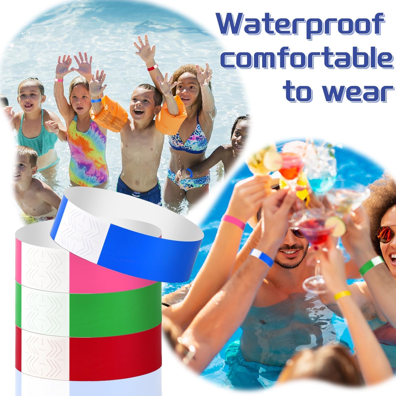 2000 Pcs Paper Wristbands for Events Waterproof Neon Colored Wrist Bands Adhe…