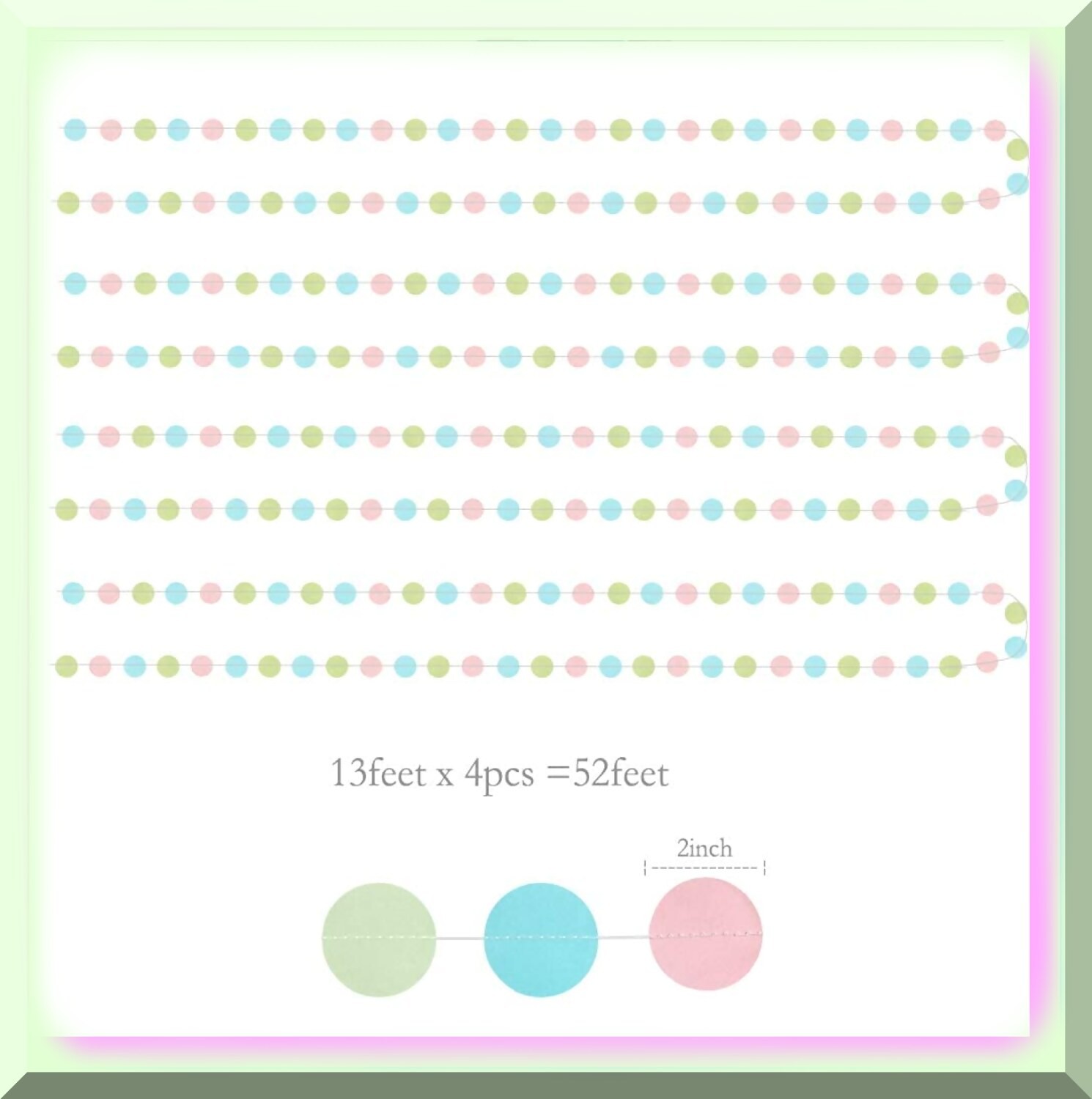 Pastel Circle Garland Banner for Spring Birthday