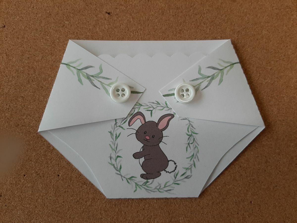 Baby Shower Game Prizes – Diaper Shaped Gift Card Holder-Woodland Animals