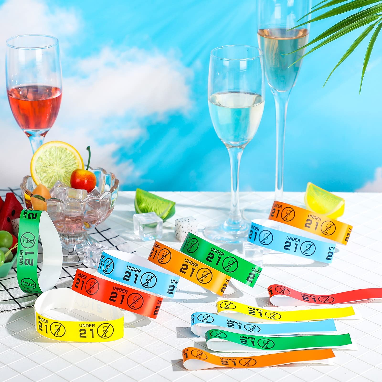 500 Pack Wristbands Colored Wrist Bands Paper 9.84 x 0.75 inch, Red