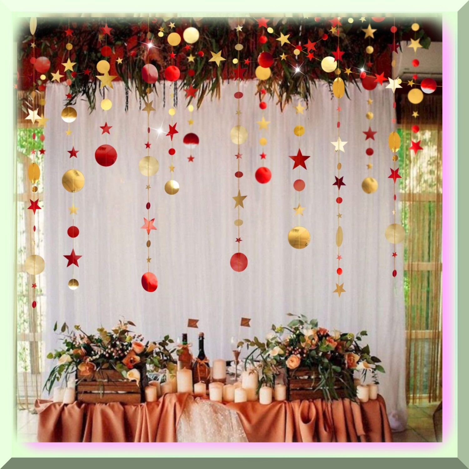 Golden Starry Night Celebration Garlands 52ft