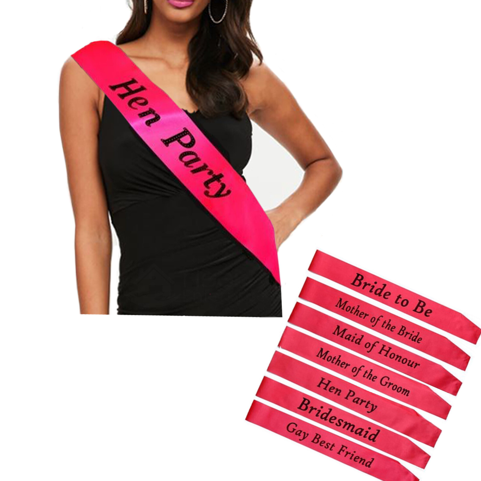 Bride To Be Sash Hen Party Sashes Team Wedding Girls Night Out party BRIGH PINK