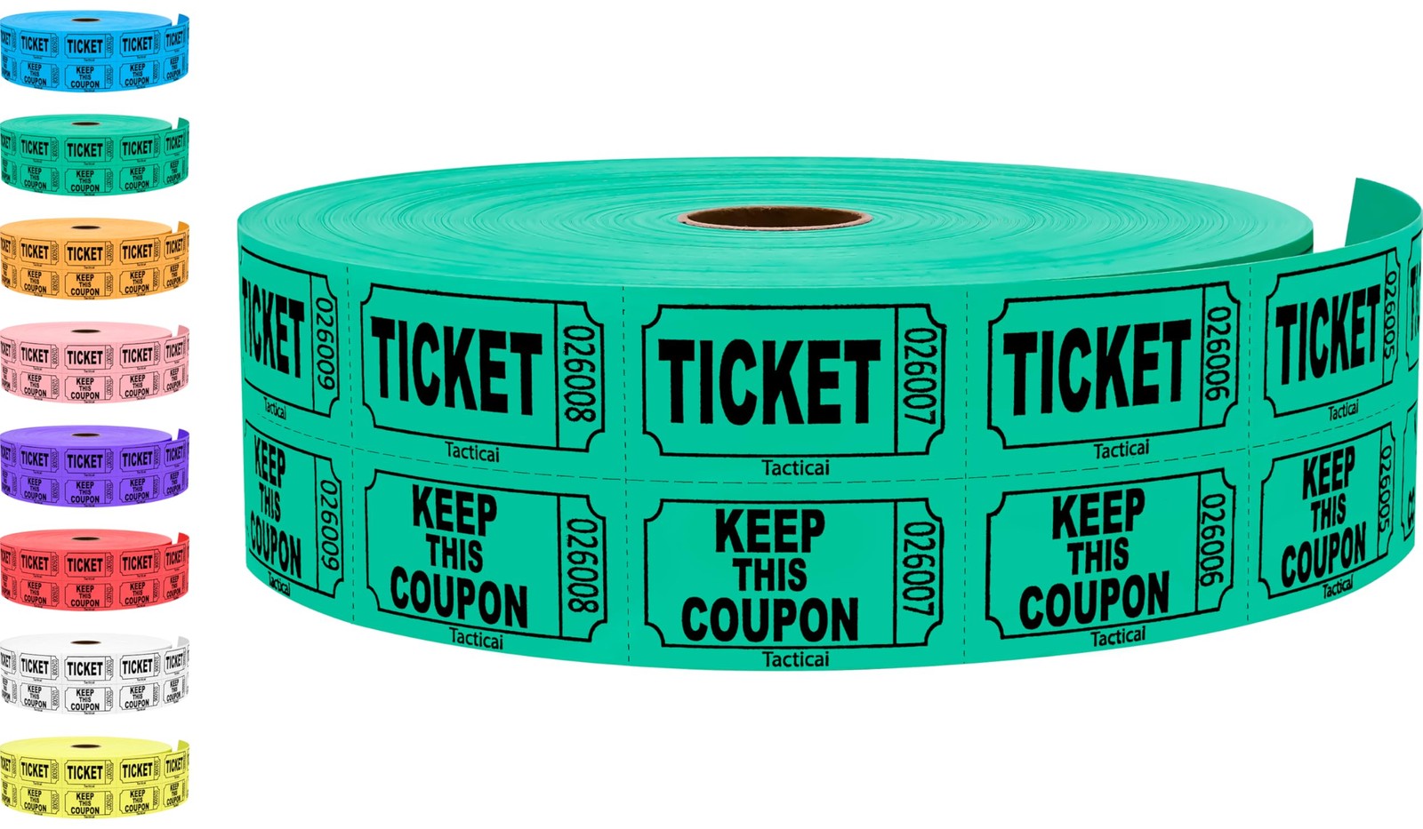 2000 Raffle Tickets Yellow Double Roll Events Entry Class Reward Fundraiser