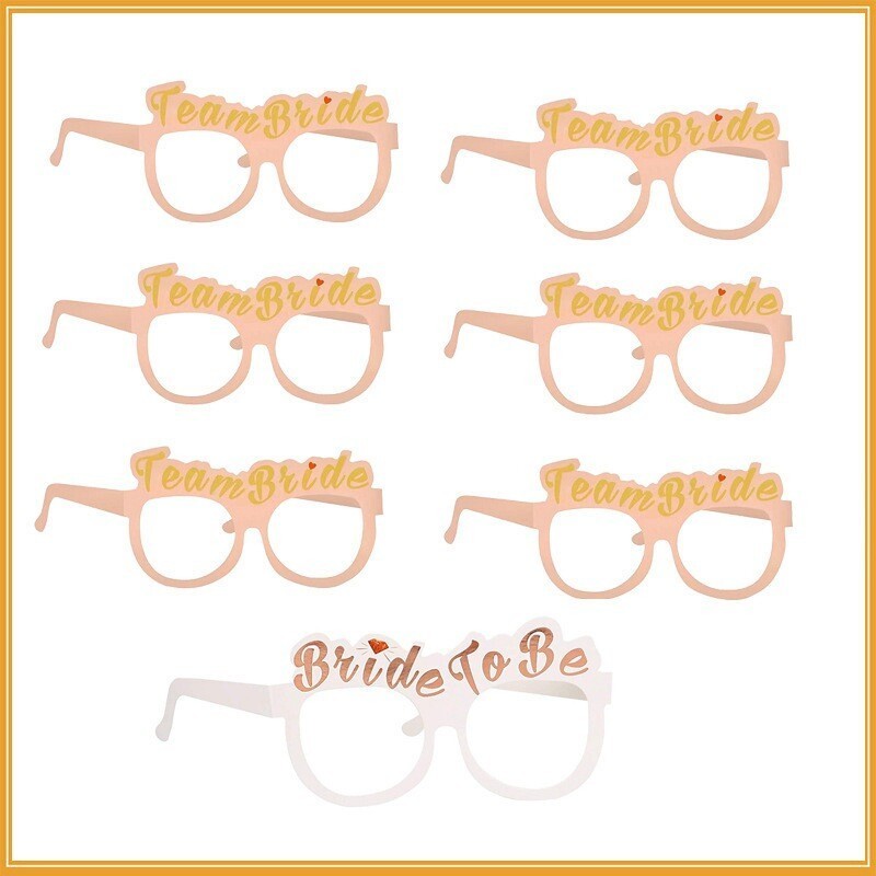 Night Party Game Props Glasses Team Bride Glasses Rose Gold 10PCS Bride Glasses