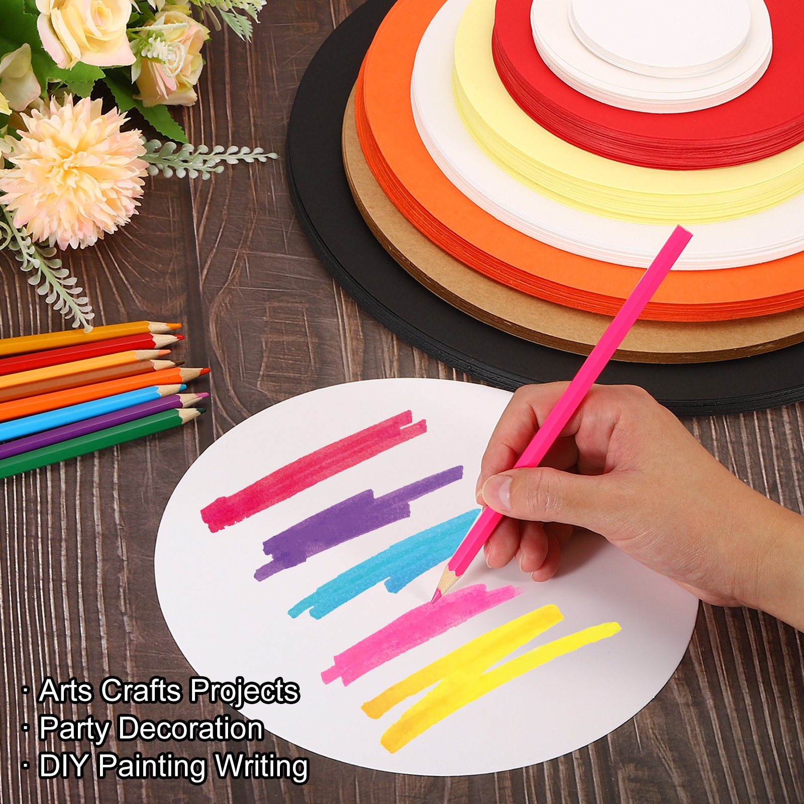 3.9-inch Round Cardboard Paper, 25 Pcs Blank Circles for DIY Craft Arts, White
