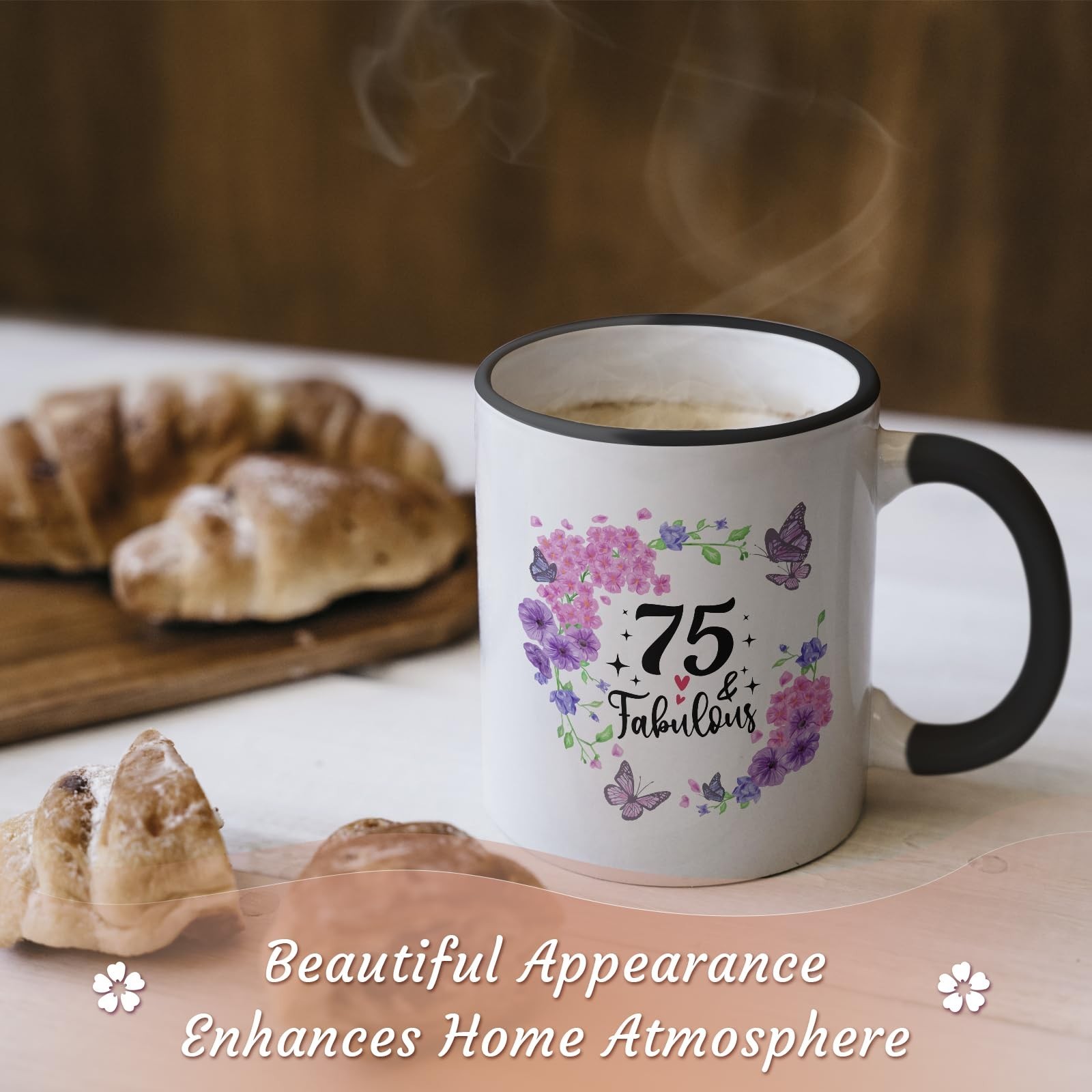 75th Birthday Gifts for Women 75th Birthday Cups 11Oz 75 and Fabulous Mug,Bir…