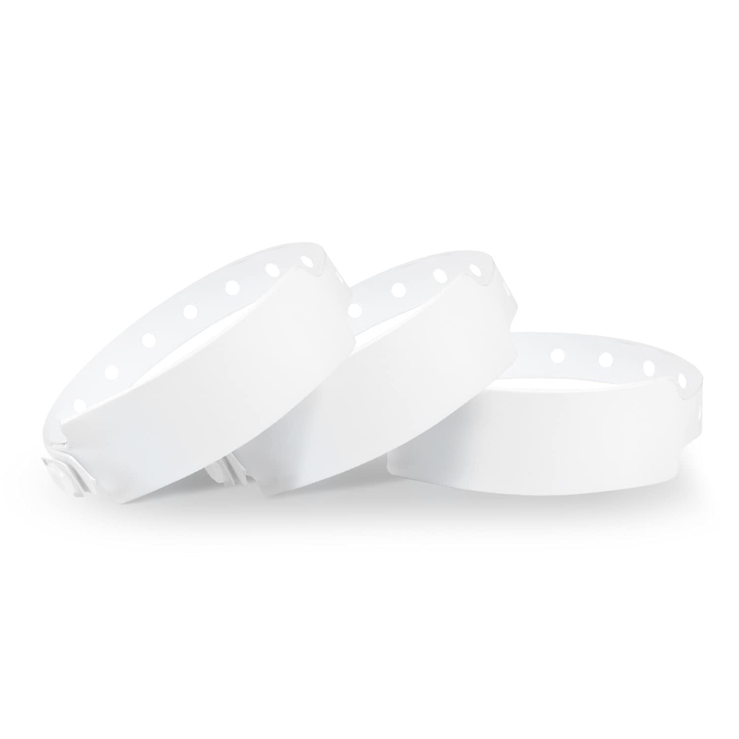 100 Pack White Plastic Wristbands for Events Concerts Pool Party Outdoor Sports