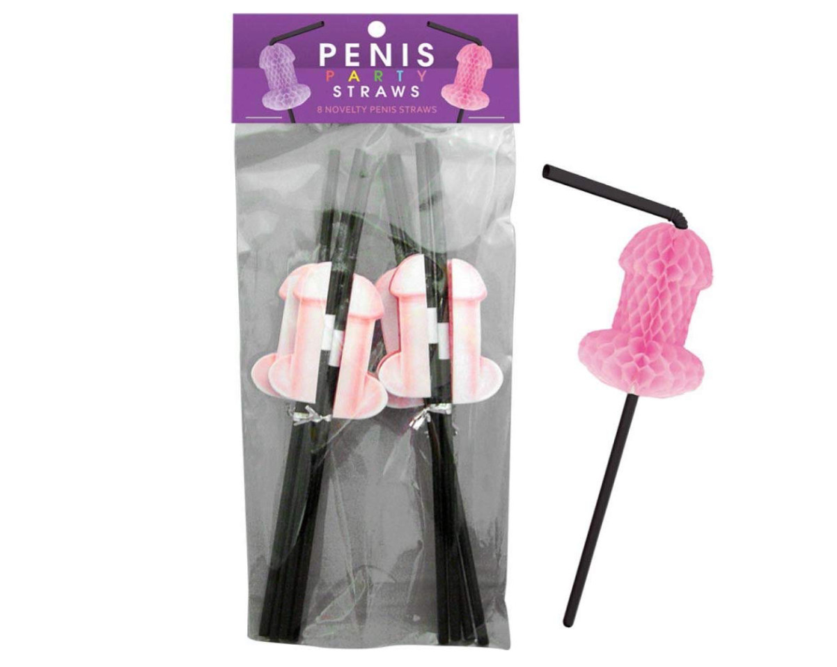 Bachelorette Party Penis Dick Drinking Straws Supplies Decorations Favor 8 Pack